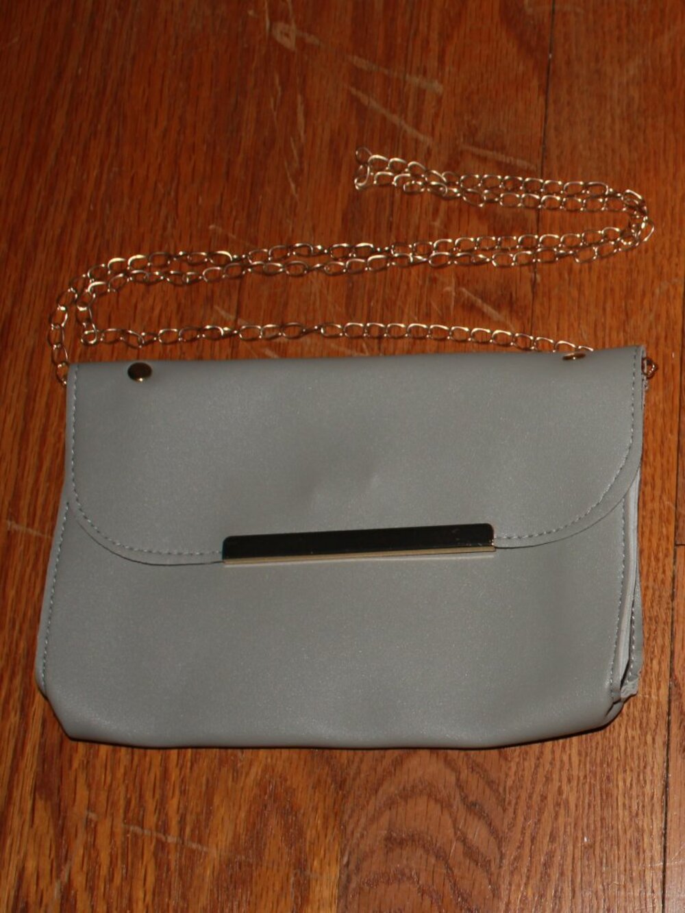 Unknown Brand Faux Leather Chain Strap Accent Shoulder Bag